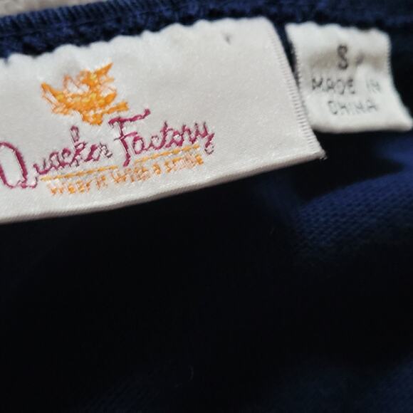 Quacker Factory Blue Nautical Tee Size Small - Picture 3 of 5